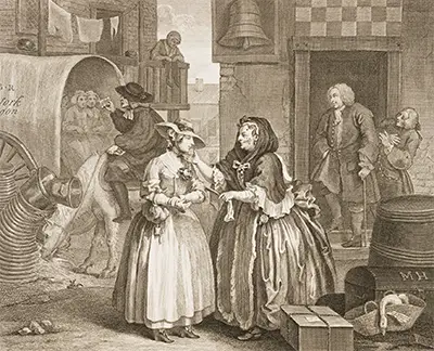 Moll Hackabout Arrives in London at the Bell Inn, Cheapside William Hogarth